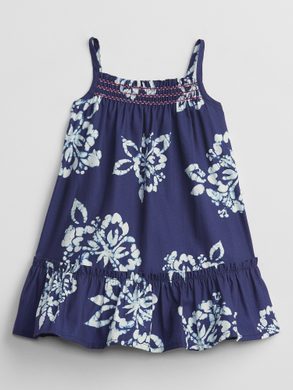 GAP 698742-00 Baby šaty s ed floral Tmavě modrá