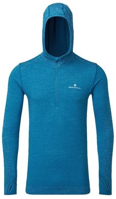 RONHILL M LIFE SEAMLESS HOODIE, prus blu marl