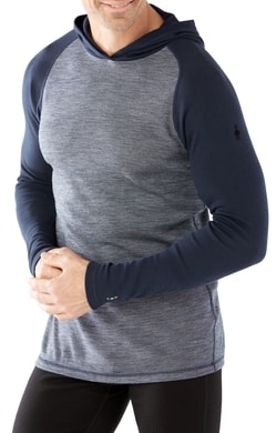 SMARTWOOL M MERINO 250 BASELAYER PATTERN HOODY, deep navy