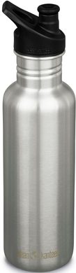 KLEAN KANTEEN Classic w/Sport Cap - brushed stainless 800 ml