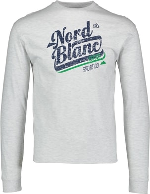 NORDBLANC NBFMT5940 SPIKE světle šedý melír, pánské tričko s dlouhým rukávem