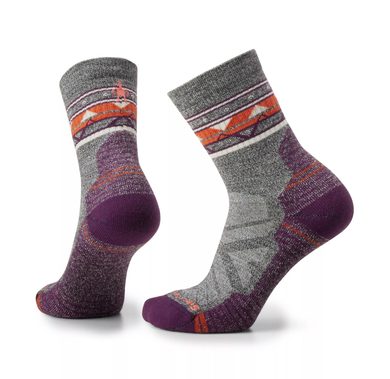 SMARTWOOL W HIKE LC ZIG ZAG VALLEY MD CRW, ash-charcoal