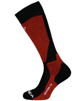 Merino 70 ski socks, black/red