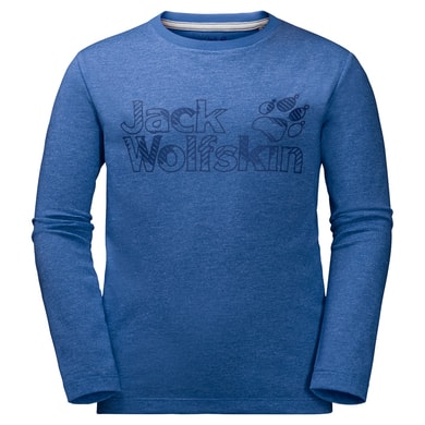 JACK WOLFSKIN B LS BRAND TEE coastal blue