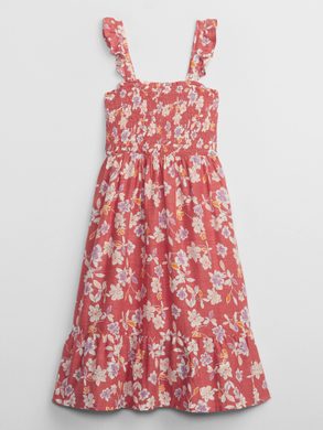 GAP 610821-00 Dětské květované midi šaty Růžová