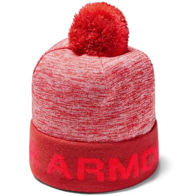 UNDER ARMOUR Boy's Gametime Pom Beanie, Red