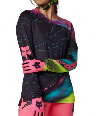 FOX W Flexair Ls Jersey Lunar Black/Pink