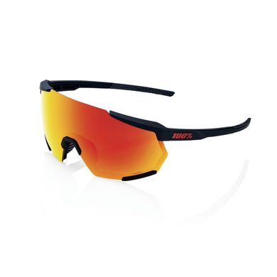 100% RACETRAP 3.0, Soft Tact Black - HiPER Red Multilayer Mirror Lens