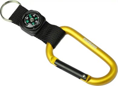 MUNKEES Carabiner with strap and compass