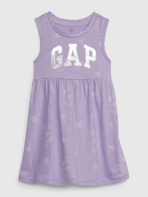 GAP 628158-02 Dětské šaty s metalickým logem Fialová
