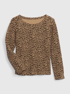 GAP 451933-01 Dětské tričko vzor leopard Hnědá