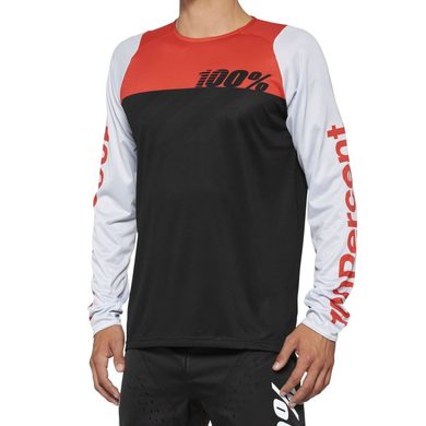 100% R-CORE Long Sleeve Jersey Black/Racer Red