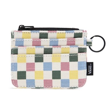 VANS CANVAS CARD HOLDER MULTI COLOR CHECK NATURAL/LILAC