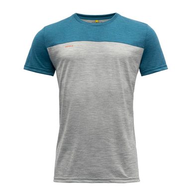 DEVOLD Norang Man Tee, Grey Melange/Blue Melange