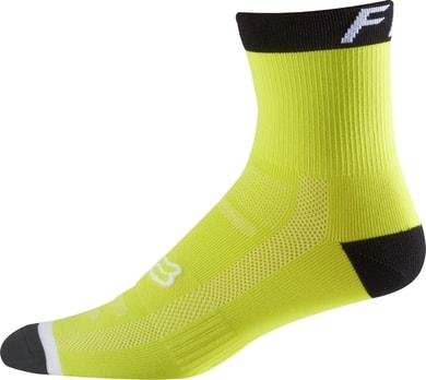 FOX 6" Logo Trail Sock, flo yellow