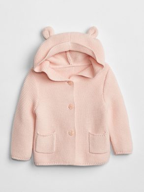 GAP 215587-12 Baby svetr Brannan bear Růžová