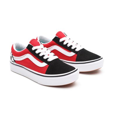 VANS JN ComfyCush Old Skool (checkerboard), black/red