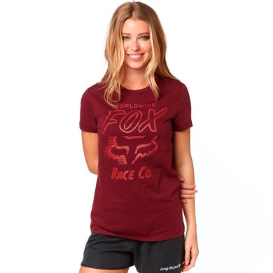 FOX Worldwide Ss Crew Tee cranberry