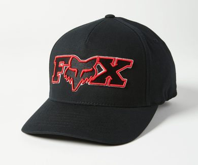 FOX Ellipsoid Flexfit Hat, Black/Red