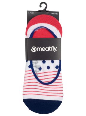 MEATFLY Meatfly Low Socks Triple Pack, Red Stripe