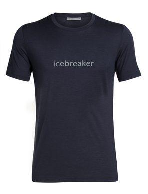 ICEBREAKER M Tech Lite SS Crewe Icebreaker Wordmark BLACK