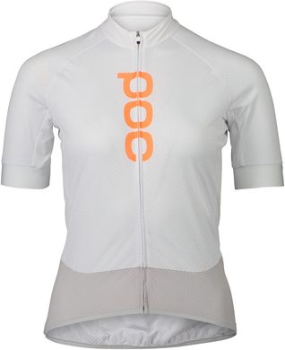 POC W's Essential Road Logo Jersey Hydrogen White/Granite Grey