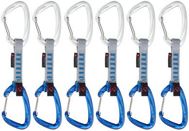 MAMMUT Crag Wire 10 cm Indicator 6-Pack Quickdraws, Silver-Ultramarine