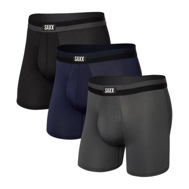 SAXX SPORT MESH BB FLY 3PK, black/navy/graphite