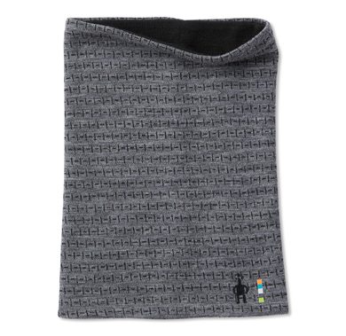 SMARTWOOL MERINO 250 REVERSIBLE PATTERN NECK GTR, medium gray tick stitch