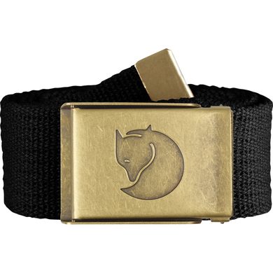 FJÄLLRÄVEN Canvas Brass Belt 4 cm Black