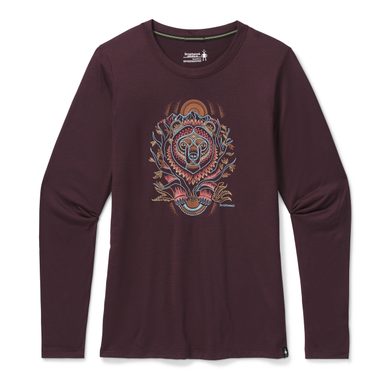 SMARTWOOL W MERINO SPORT 150 AUTUMN SUN LS GRAPH T, woodsmoke