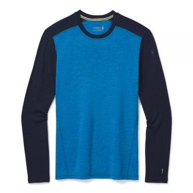 SMARTWOOL M MERINO 250 BASELAYER CREW neptune blue heather-deep navy