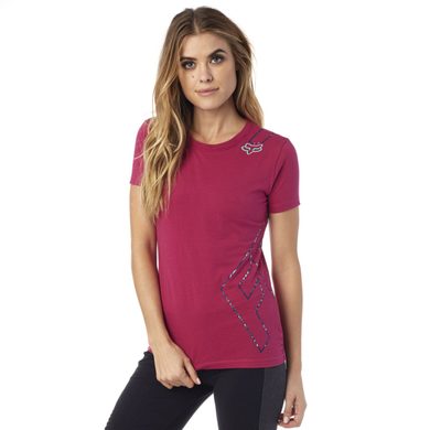 FOX Cornered Crew Ss Tee Burgundy - tričko