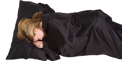 LIFEVENTURE Silk Sleeping Bag Liner black rectangular