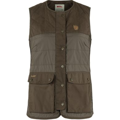 FJÄLLRÄVEN Forest Wool Padded Vest W Dark Olive