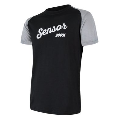 SENSOR MERINO ACTIVE PT LOGO men's shirt black/gray