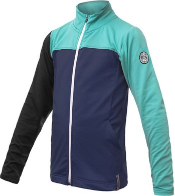 SENSOR COOLMAX THERMO dětská mikina celozip deep blue/sea green/černá