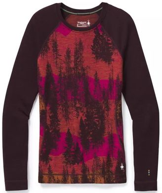 SMARTWOOL W MERINO 250 BASELAYER PATTERN CREW, woodsmoke forest scape