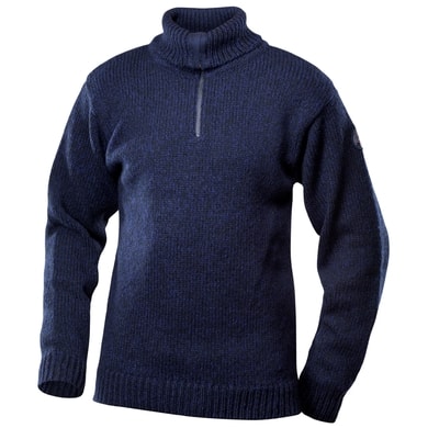 DEVOLD Nansen sweater zip neck dark blue melange
