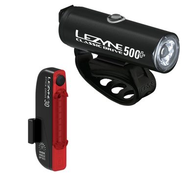 LEZYNE CLASSIC DRIVE 500+ / STICK DRIVE PAIR SATIN BLACK / BLACK