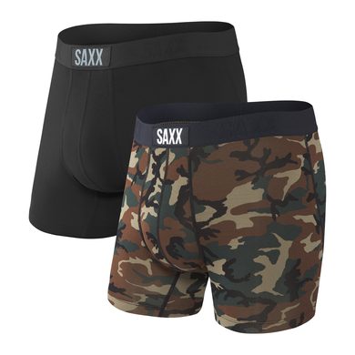 SAXX VIBE SUPER SOFT BOXER BRIEF 2PK, black/wood camo