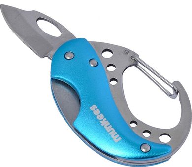 MUNKEES Mini carabiner with folding knife