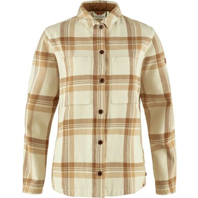 FJÄLLRÄVEN Singi Flannel Overshirt W Chalk White-Dune Beige