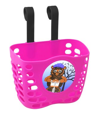 FORCE handlebar basket for children, pink