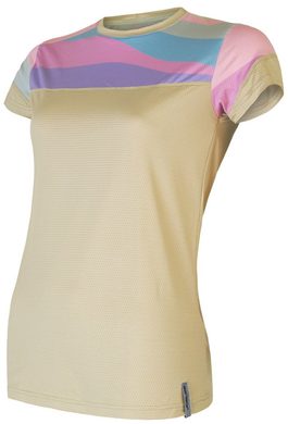 SENSOR COOLMAX IMPRESS women's shirt neck sleeve sand/stripes