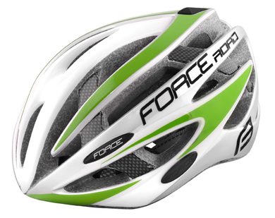 ROAD, white-green - helmet - FORCE - 58 