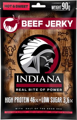 INDIANA JERKY Beef (hovězí) Hot & Sweet, 90 g