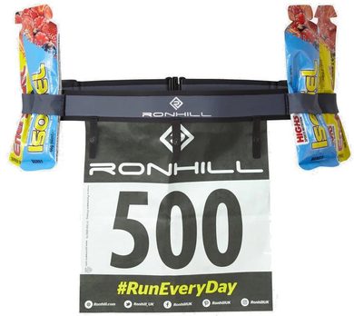 RONHILL RACE NUMBER BELT, charcoal/black