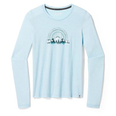 SMARTWOOL W NEVER SUMMER MOUNTAINS GRAPHIC LS TEE, winter sky heather