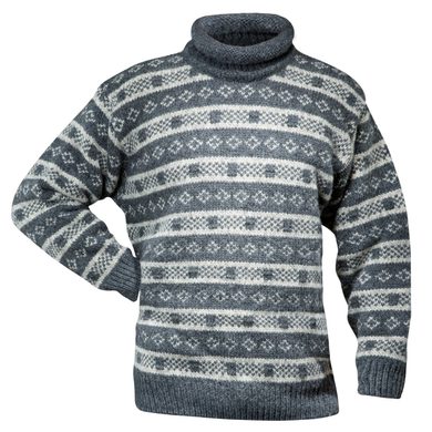 DEVOLD Alnes sweater w/roll neck, anthracite/grey melange